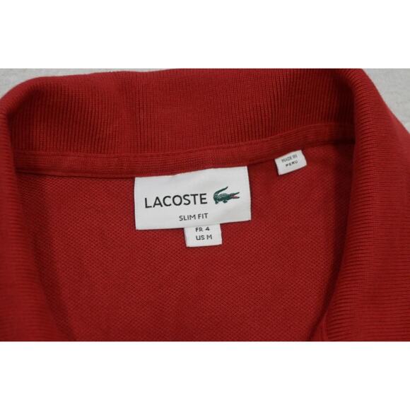 Lacoste Alligator Golf Polo Red Slim Fit Short Sleeve Mens FR 4 US Medium - Picture 8 of 9